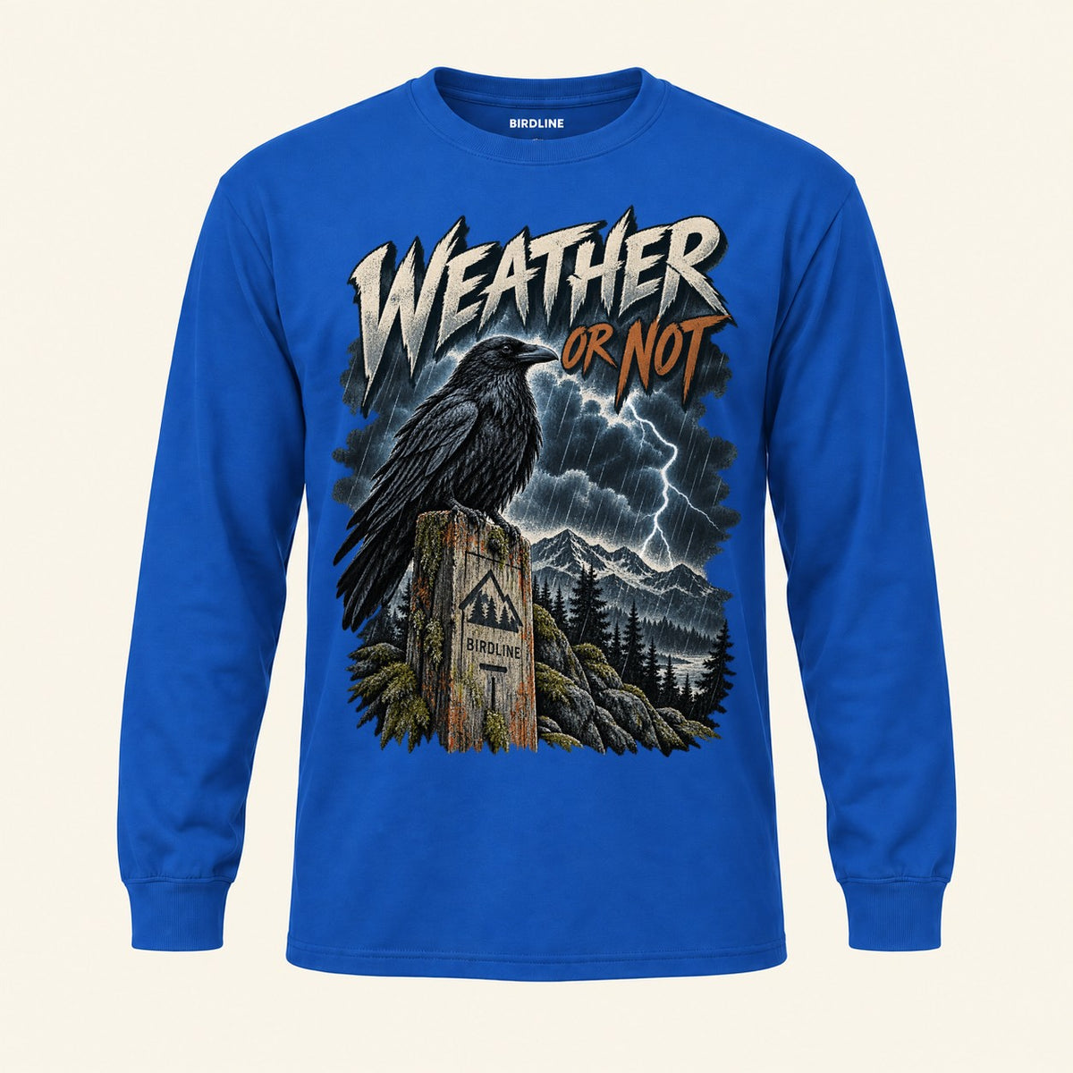 Weather Or Not Long Sleeve Shirt in Royal, front view