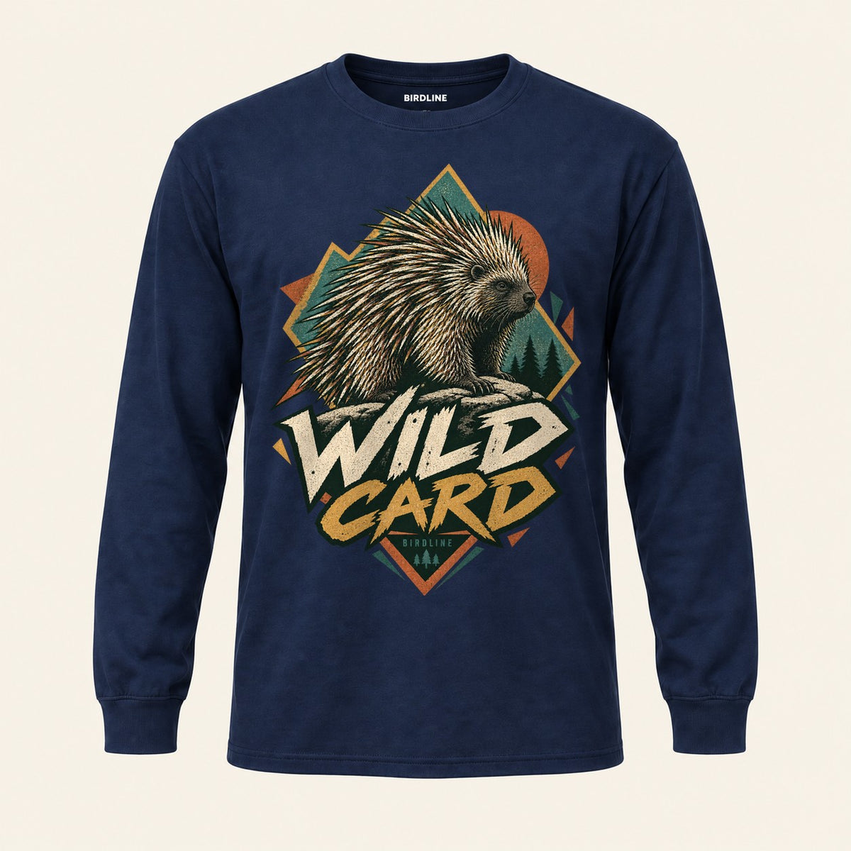 Wild Card Long Sleeve Shirt in Navy, front view