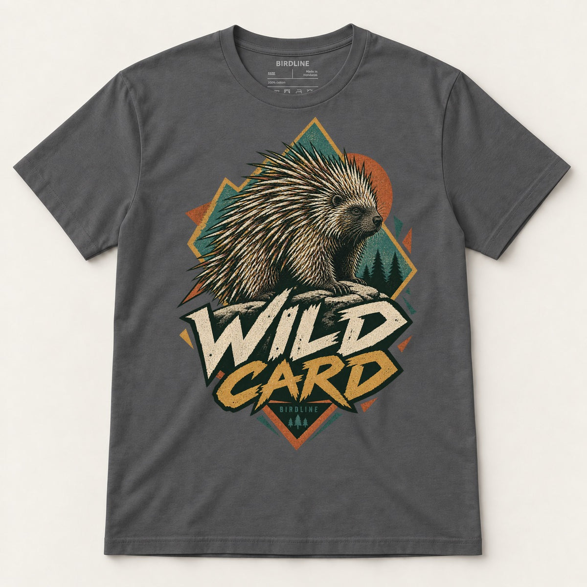Wild Card T-Shirt in Charcoal, front view