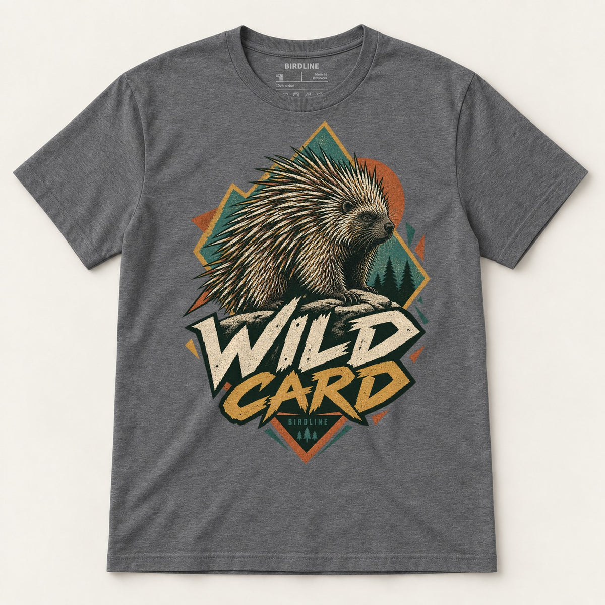 Wild Card T-Shirt in Dark Heather, front view