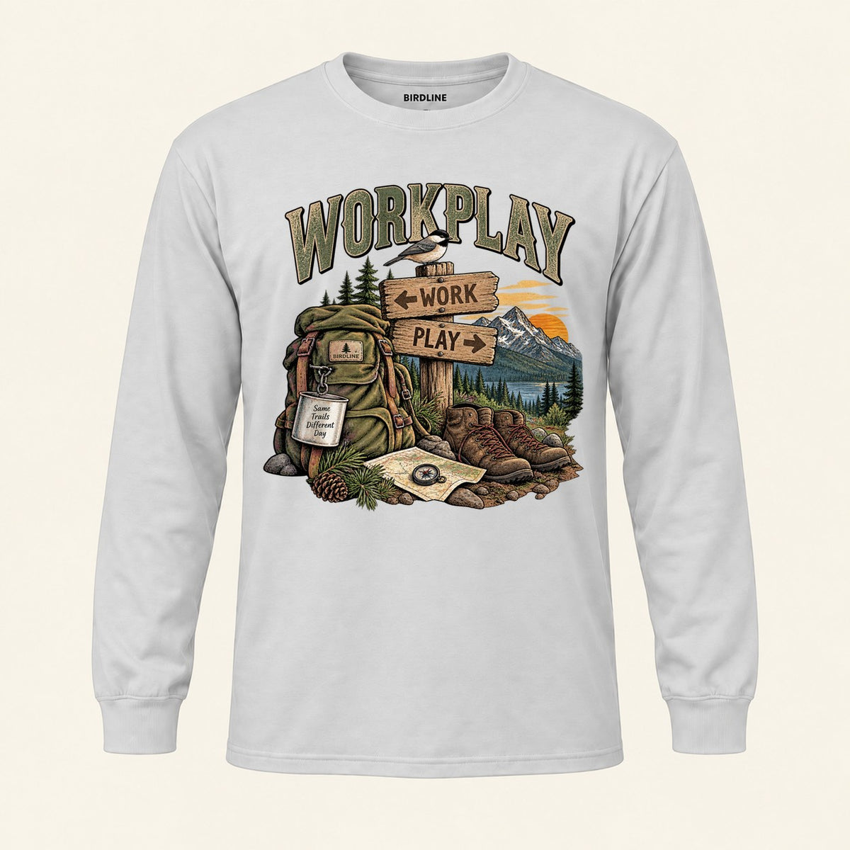 Workplay Long Sleeve Shirt in Ash, front view