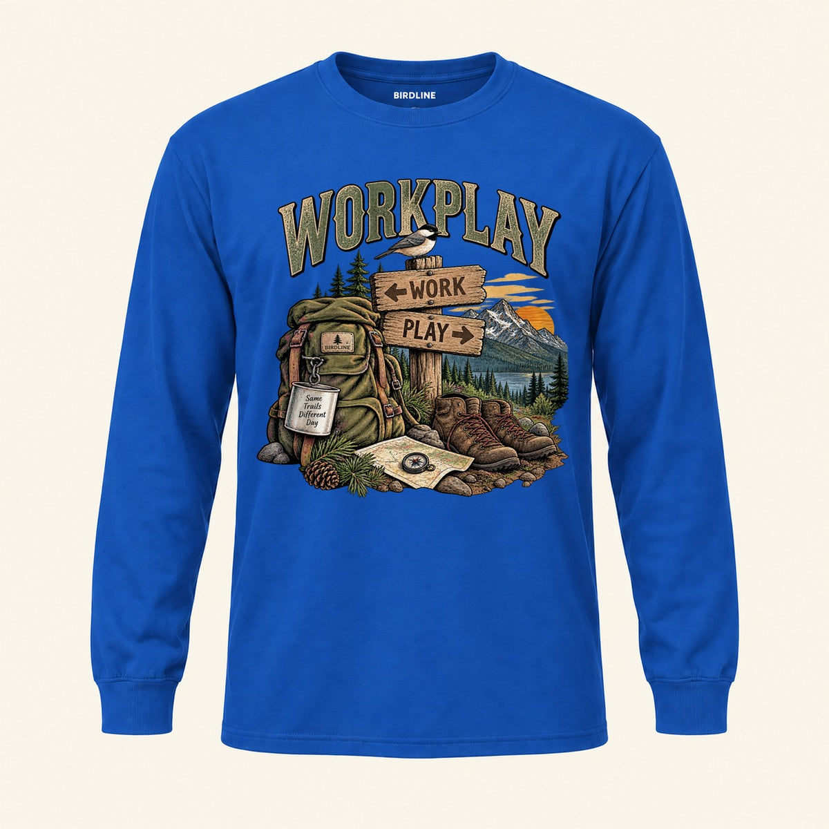 Workplay Long Sleeve Shirt in Royal, front view