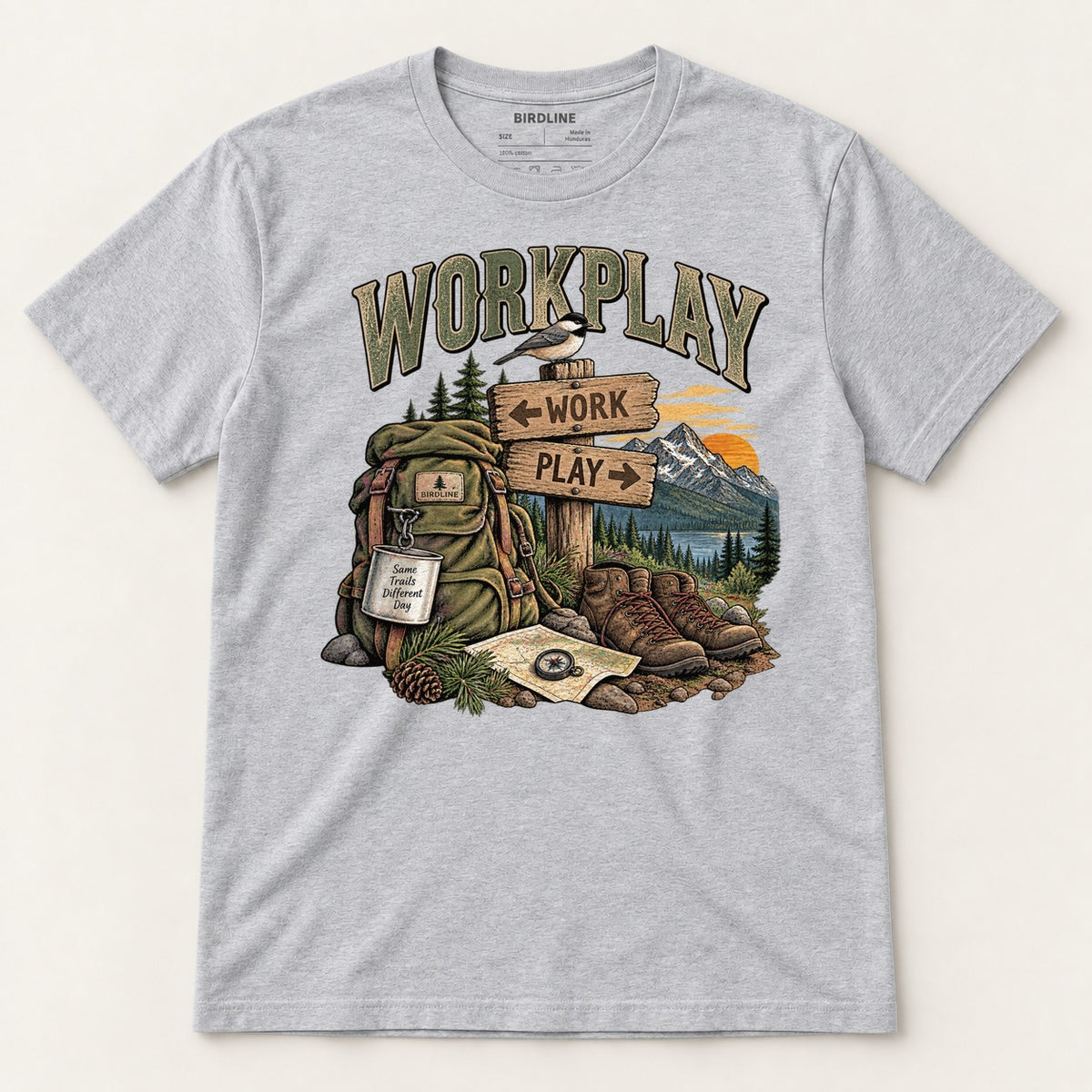 Workplay T-Shirt in Sport Grey, front view