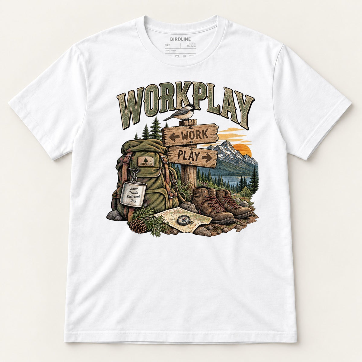 Workplay T-Shirt in White, front view