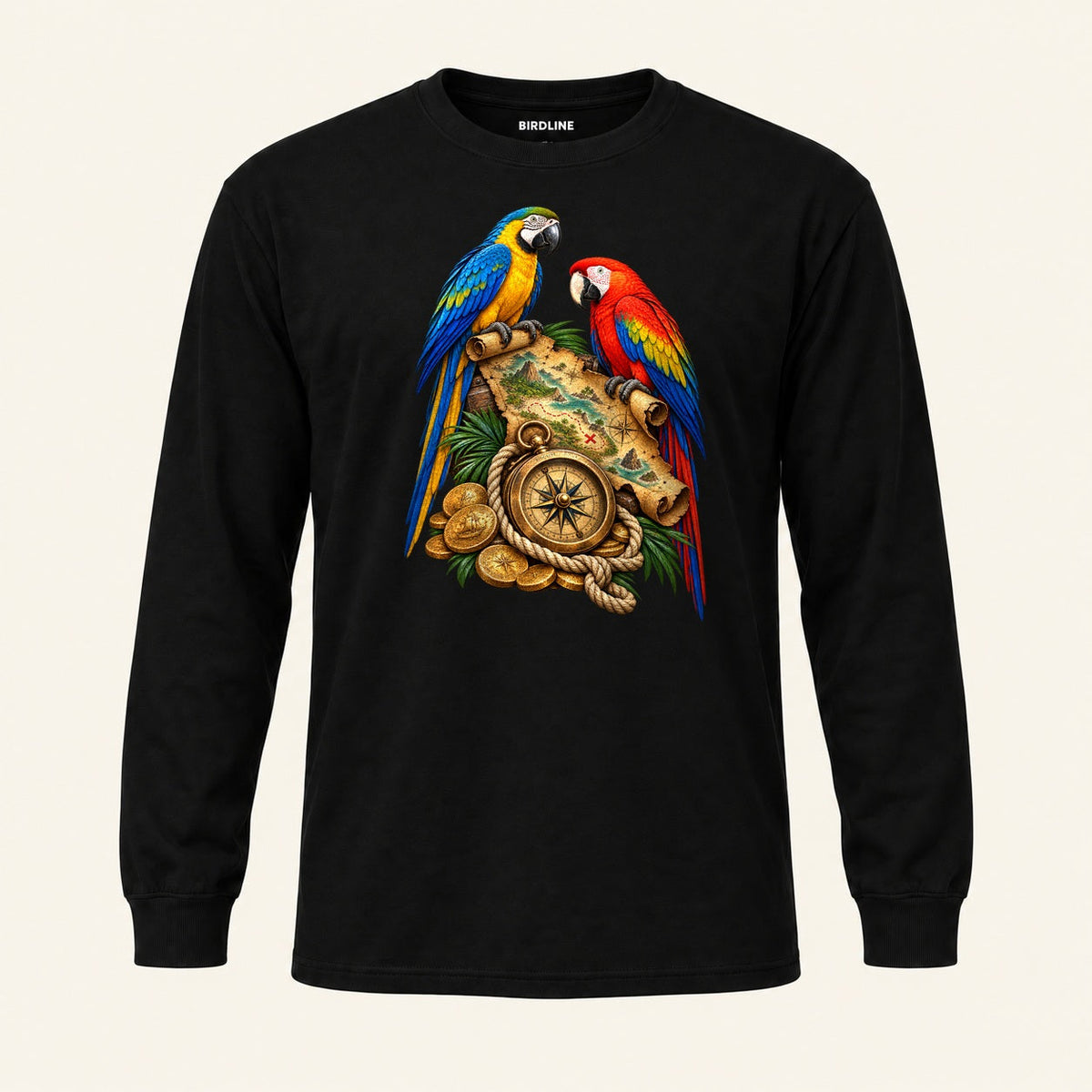 X Marks The Perch Long Sleeve Shirt in Black, front view