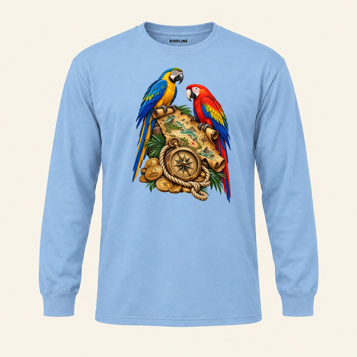 X Marks The Perch Long Sleeve Shirt in Light Blue, front view
