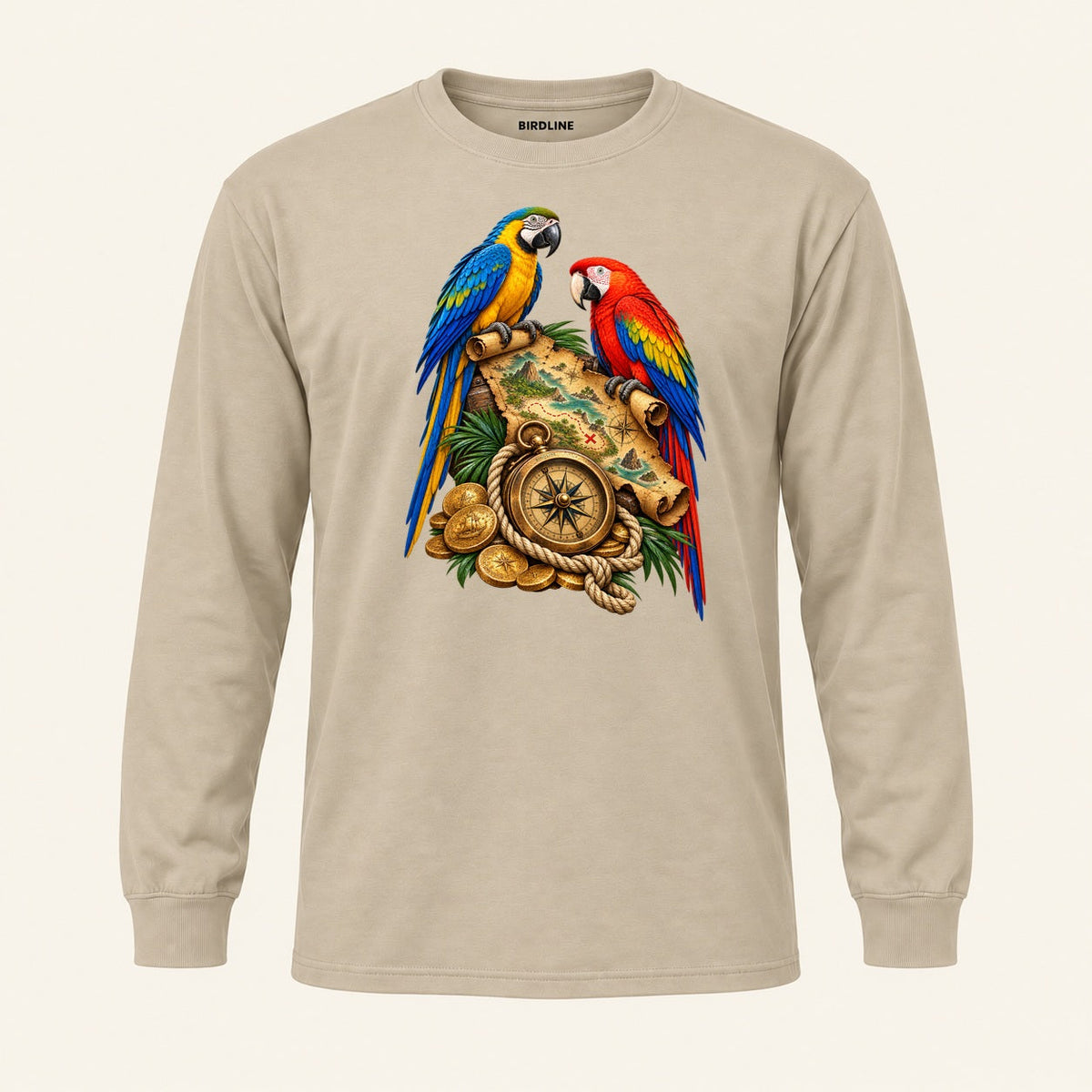 X Marks The Perch Long Sleeve Shirt in Sand, front view