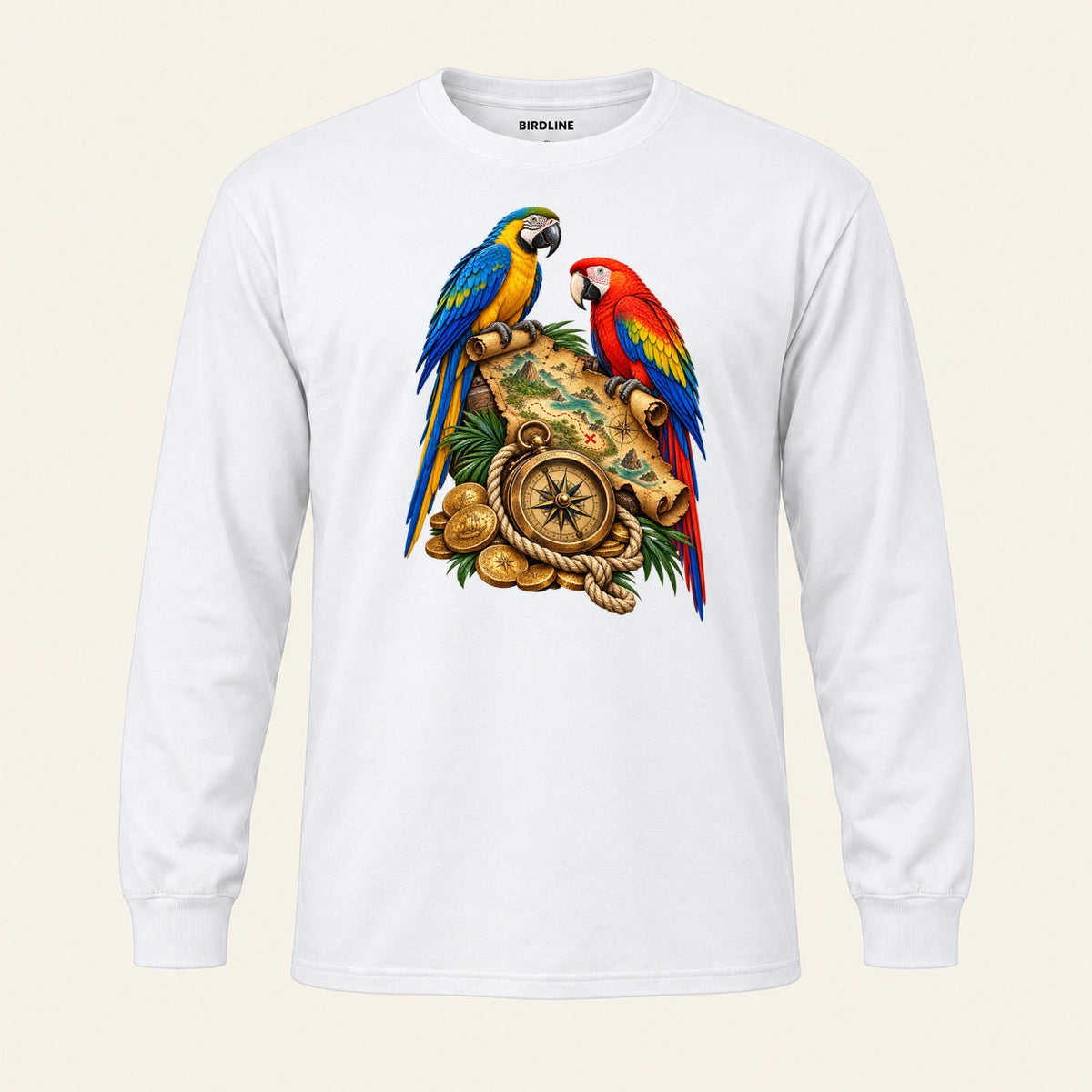 X Marks The Perch Long Sleeve Shirt in White, front view