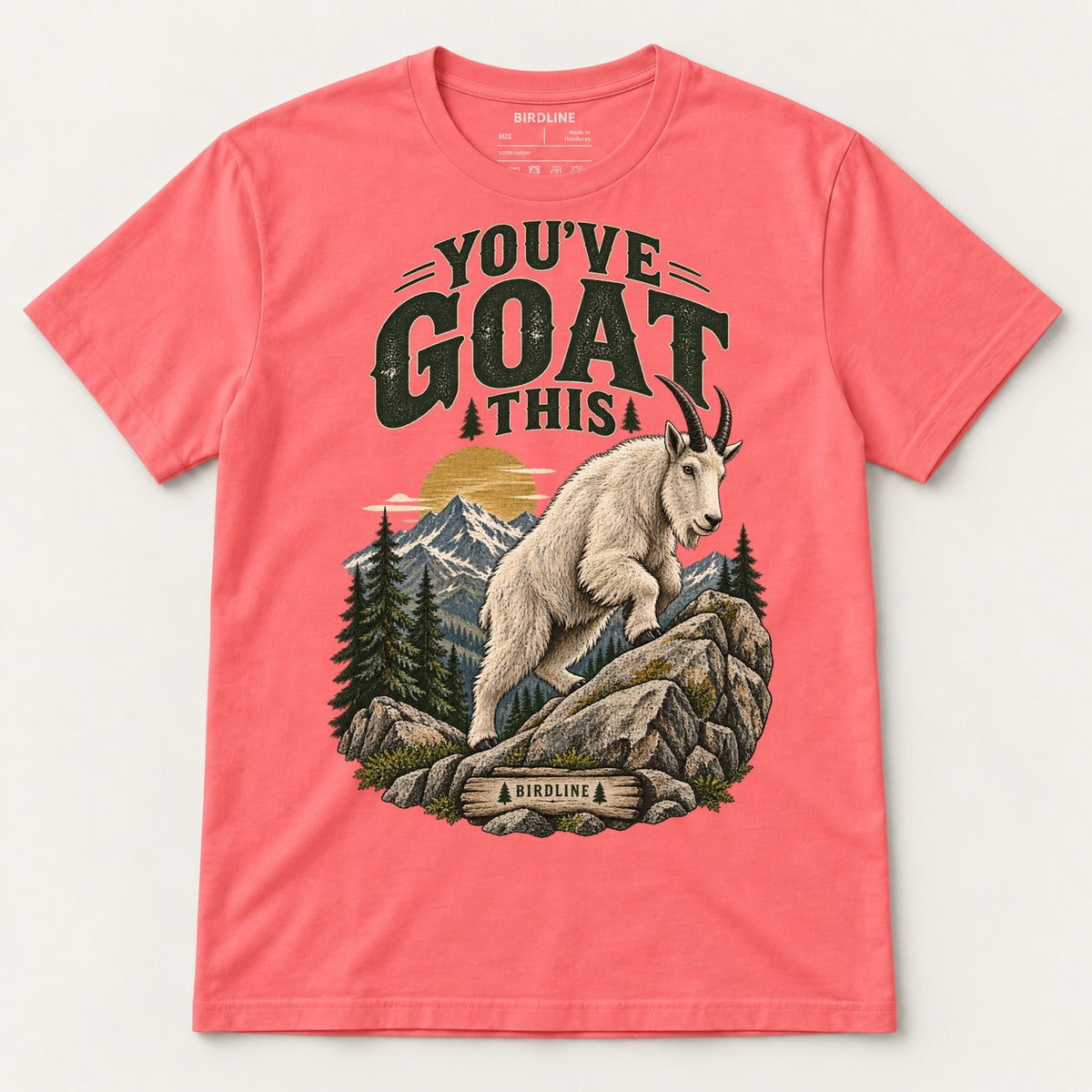 You've Goat This T-Shirt in Coral Silk, front view