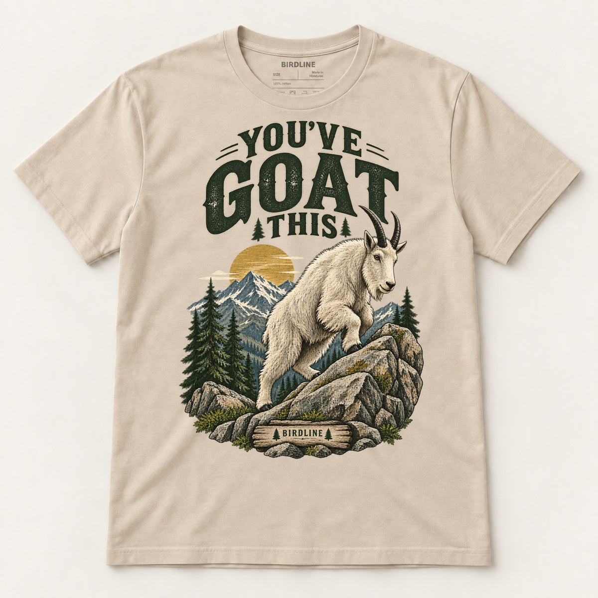 You've Goat This T-Shirt in Sand, front view