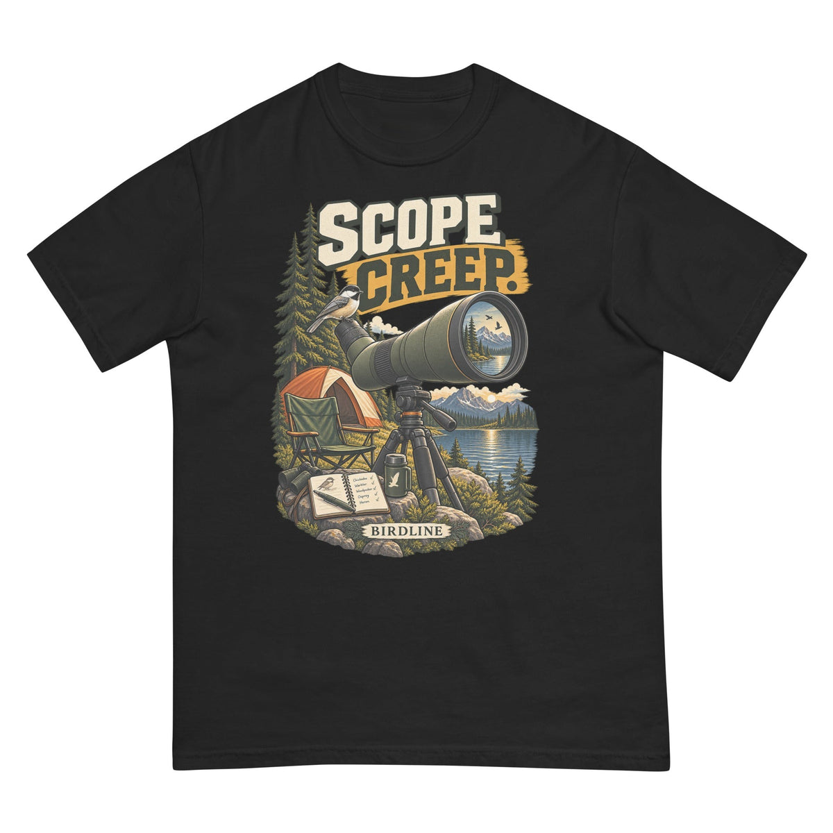 Scope Creep Spotting Scope T-Shirt premium-quality garment detail