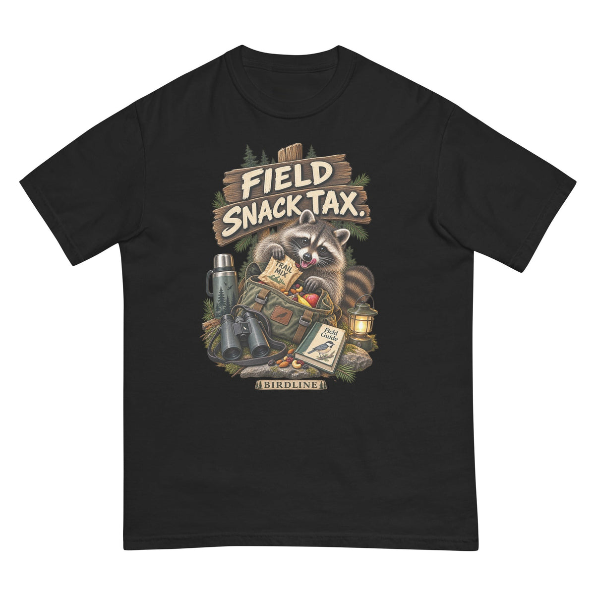 Field Snack Tax Raccoon T-Shirt premium-quality garment detail