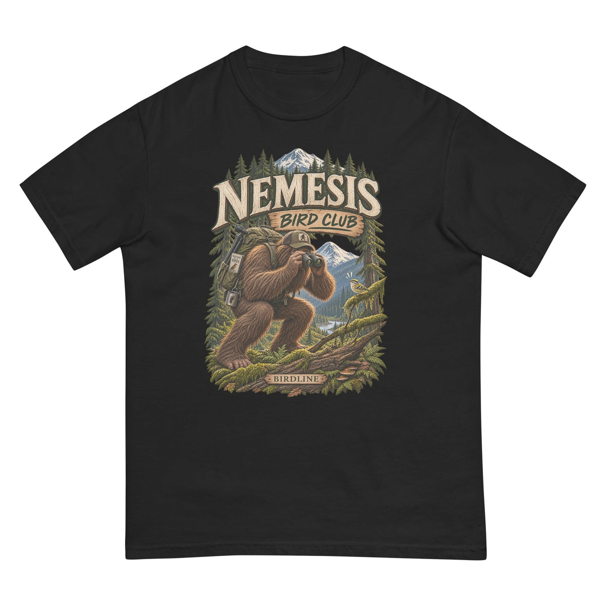 Nemesis Bird Club Bigfoot T-Shirt premium-quality garment detail