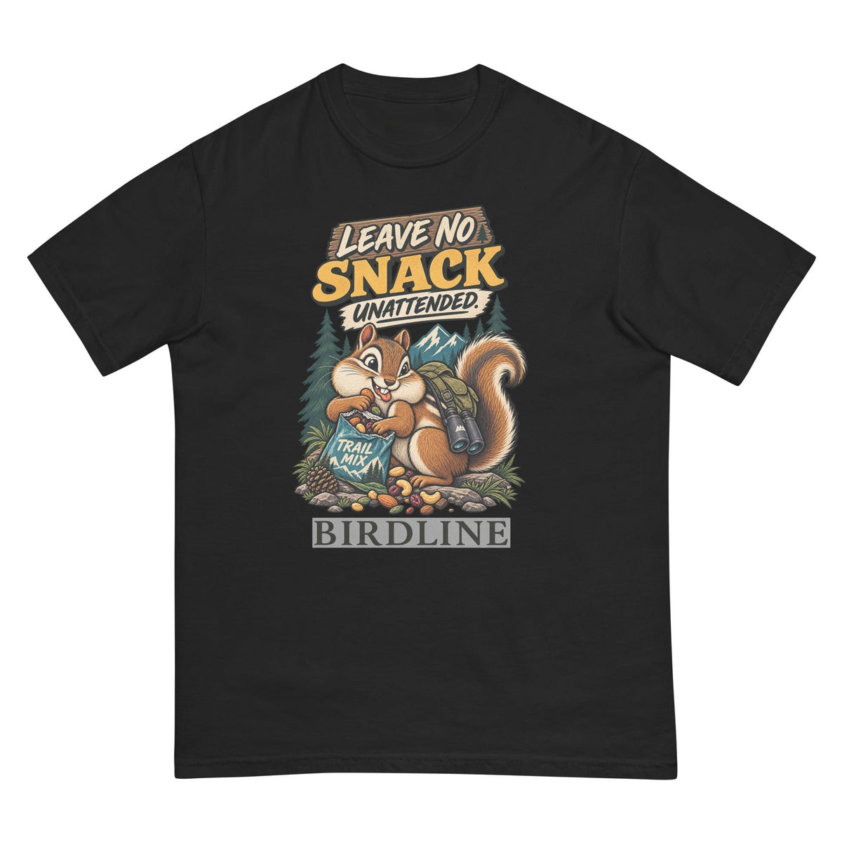 Leave No Snack Unattended Squirrel T-Shirt premium-quality garment detail