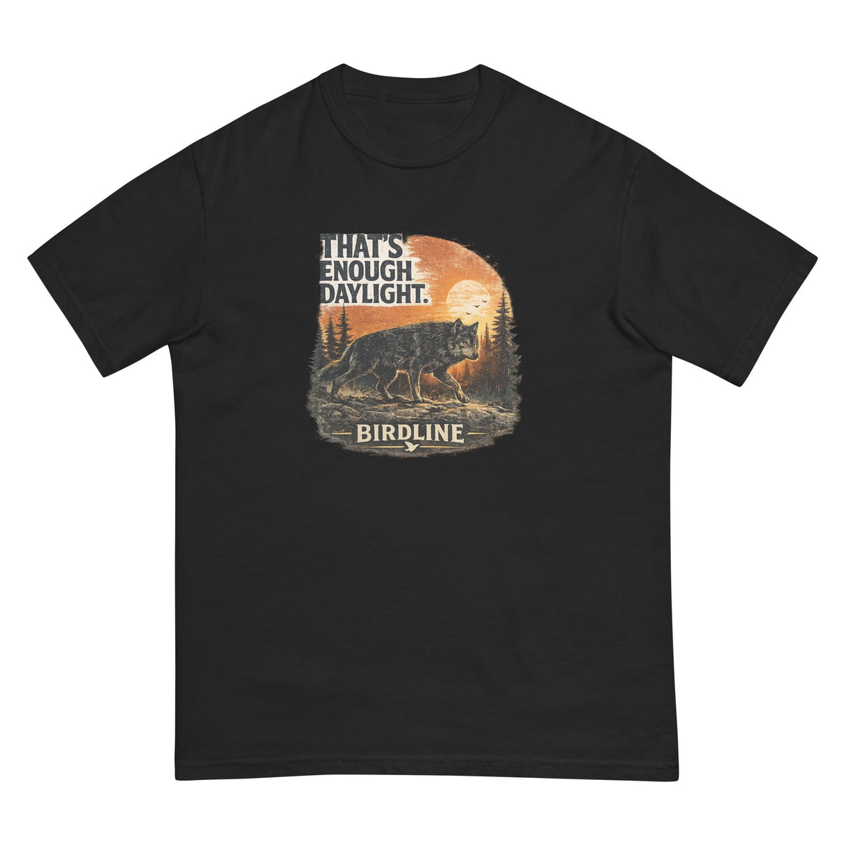 That's Enough Daylight Wild Boar T-Shirt premium-quality garment detail