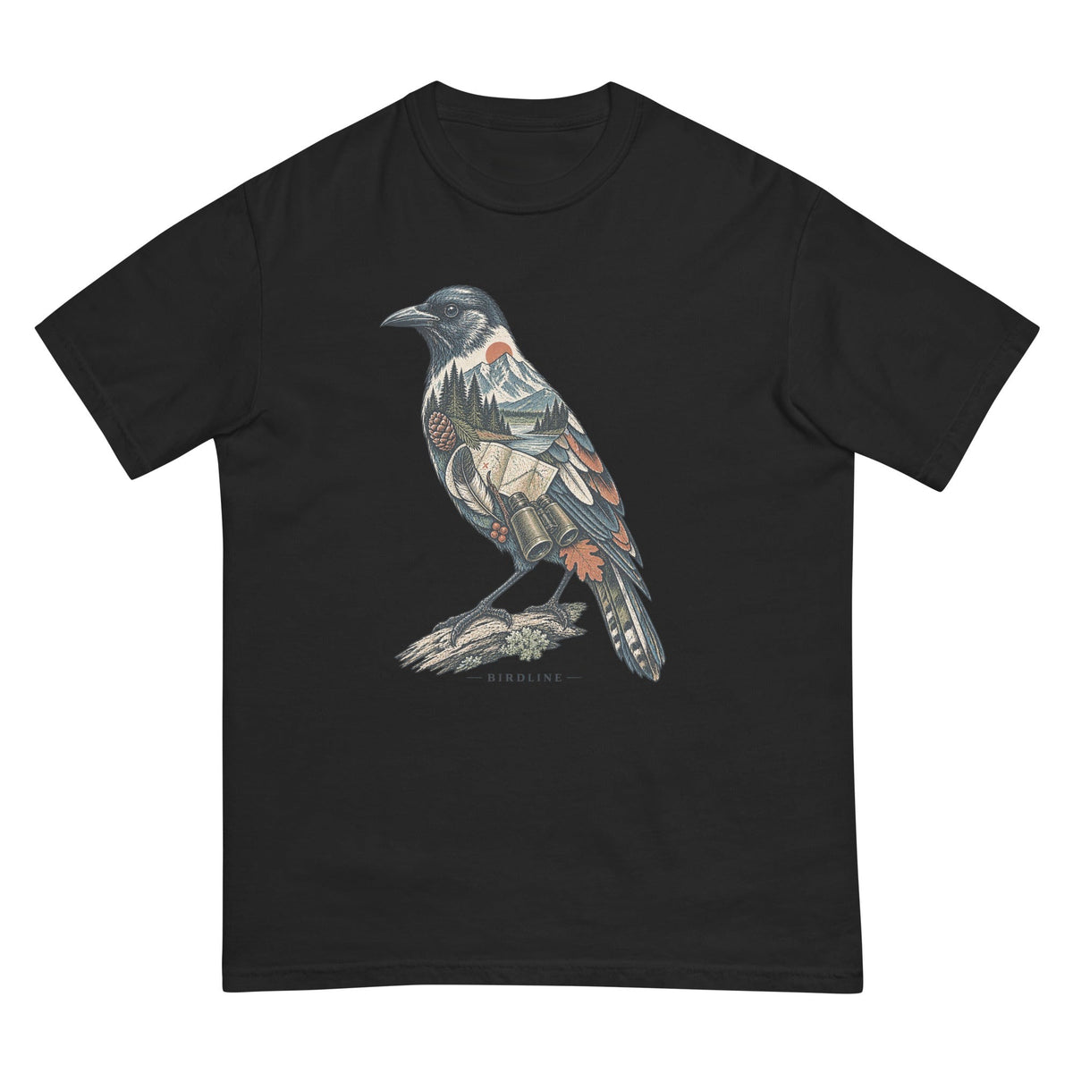 Rose Breasted Grosbeak Field Kit T-Shirt premium-quality garment detail