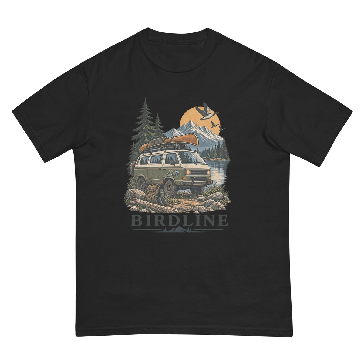 Birdline Camping Van T-Shirt premium-quality garment detail