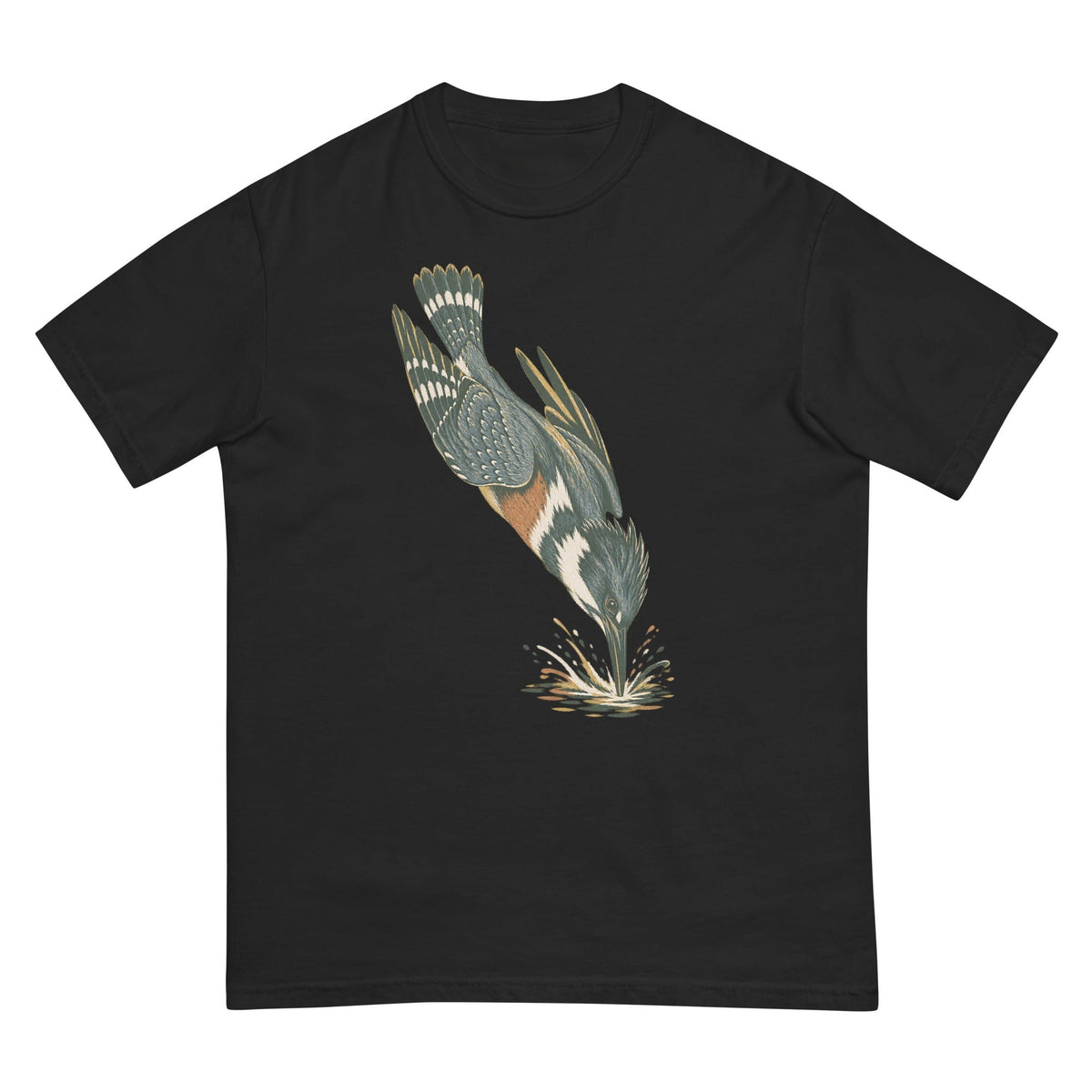 Diving Kingfisher T-Shirt premium-quality garment detail