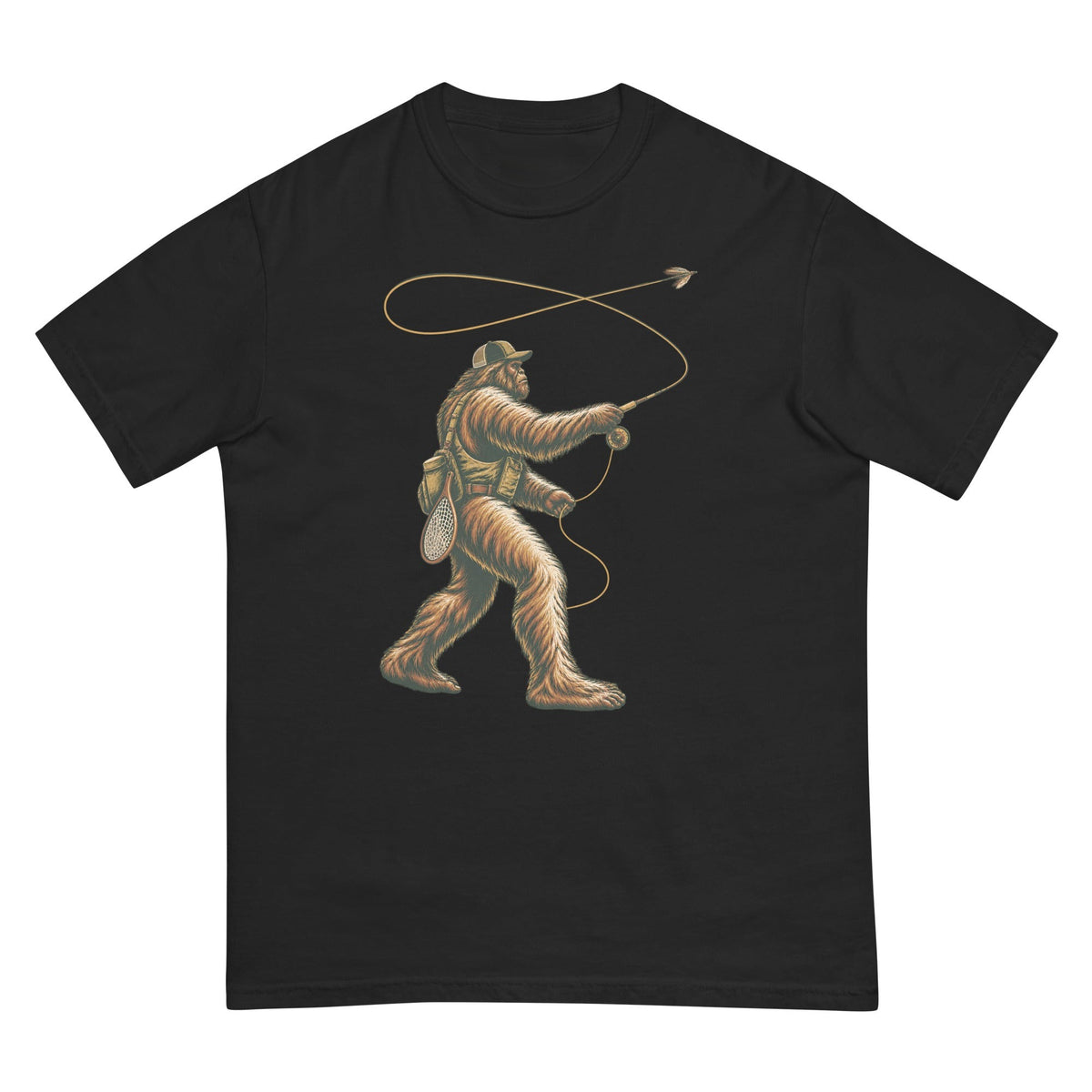 Bigfoot Fly Fishing T-Shirt premium-quality garment detail