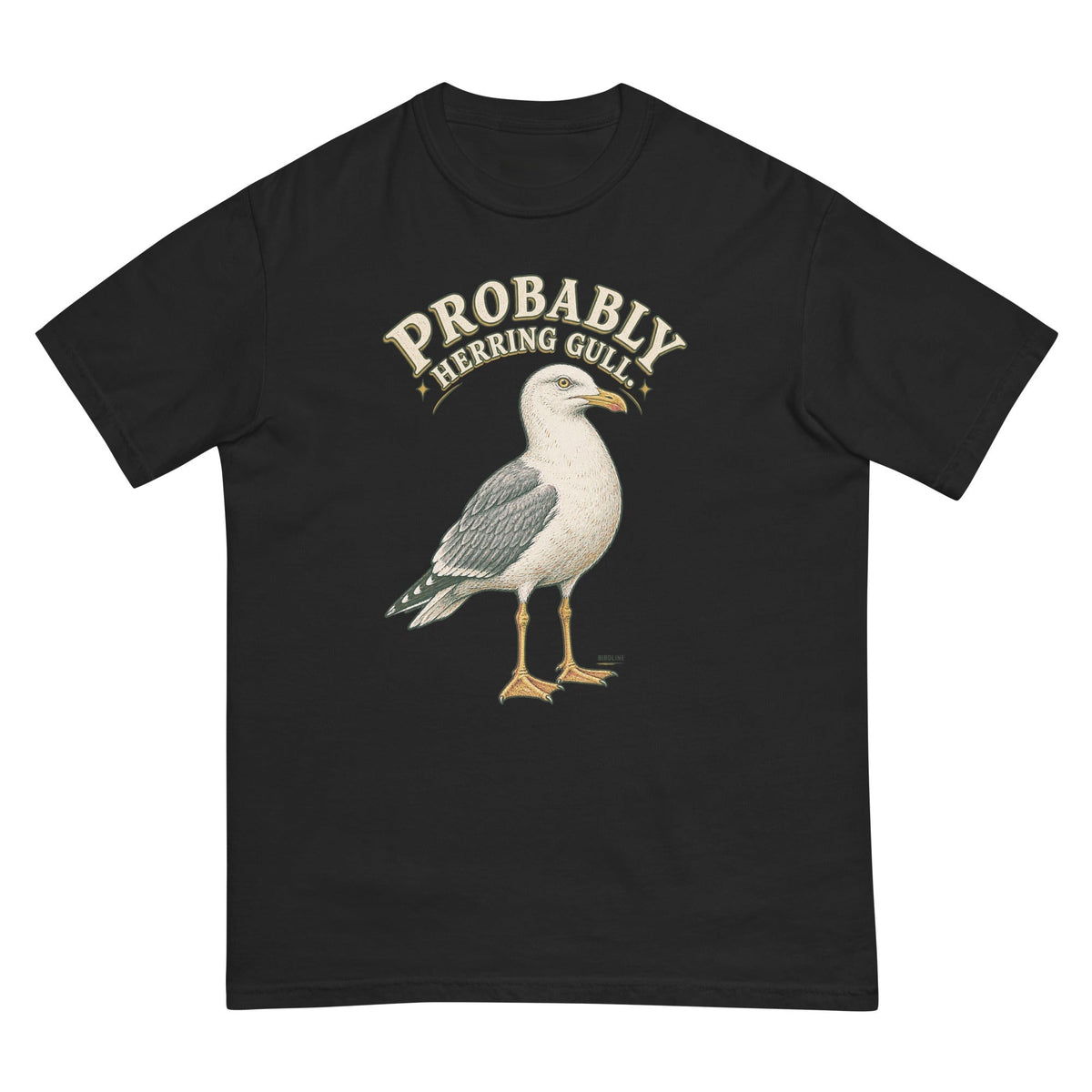Probably Herring Gull T-Shirt – Portrait premium-quality garment detail