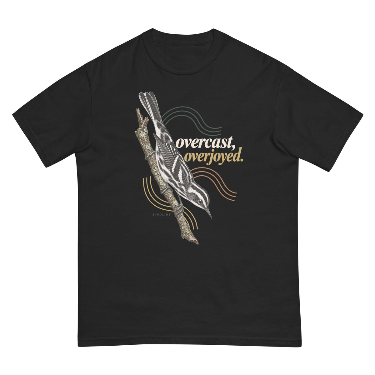 Overcast Overjoyed Nuthatch T-Shirt premium-quality garment detail