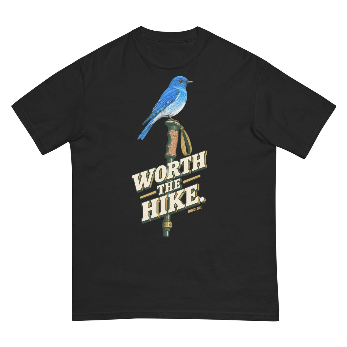 Worth the Hike Bluebird T-Shirt premium-quality garment detail