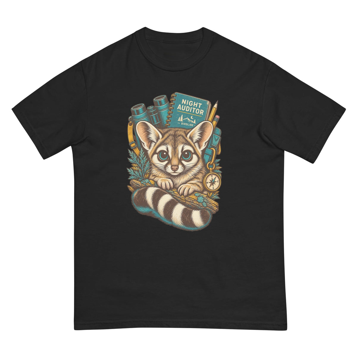 Night Auditor Ringtail T-Shirt premium-quality garment detail