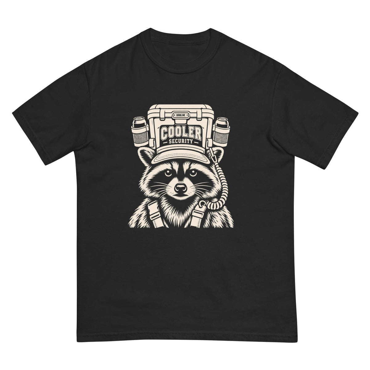 Cooler Security Raccoon T-Shirt premium-quality garment detail