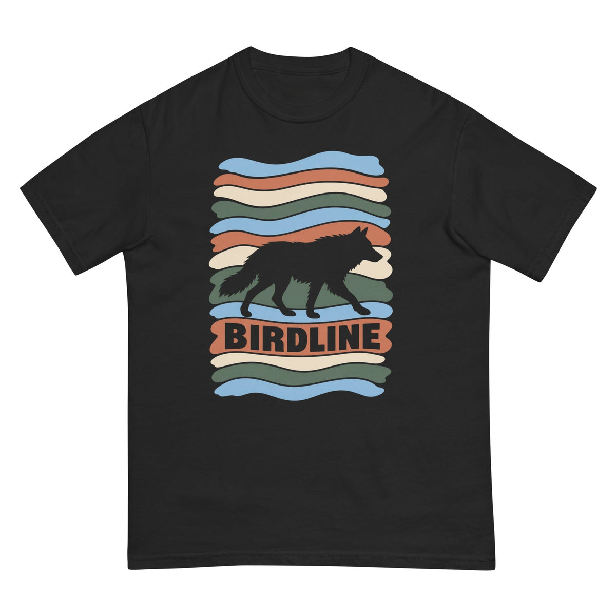 Birdline Wolf Stripes T-Shirt premium-quality garment detail