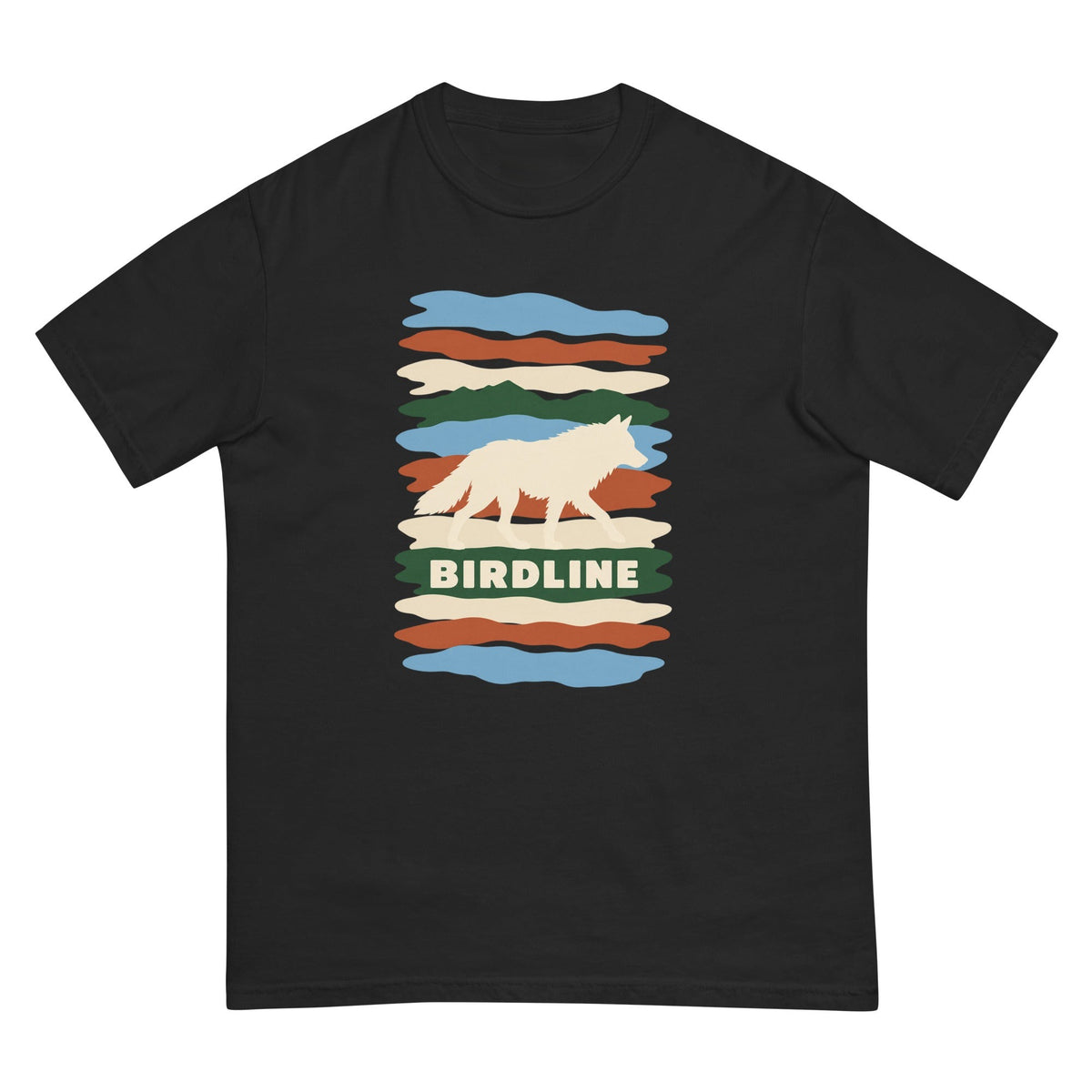Birdline White Wolf Stripes T-Shirt premium-quality garment detail