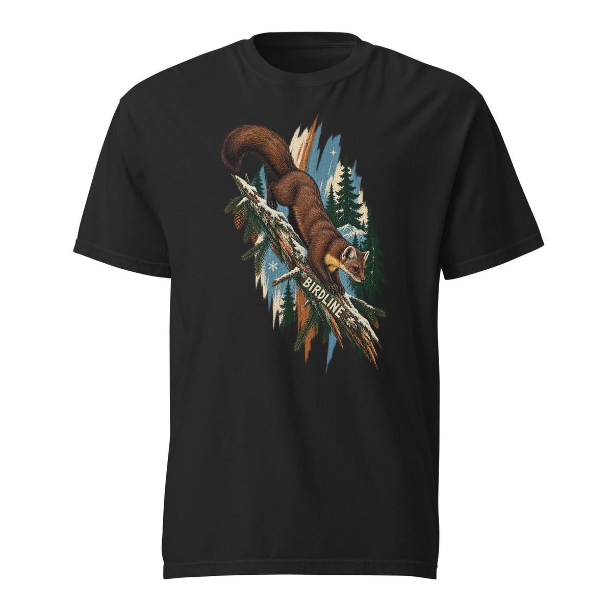 Birdline Squirrel Branch T-Shirt premium-quality garment detail