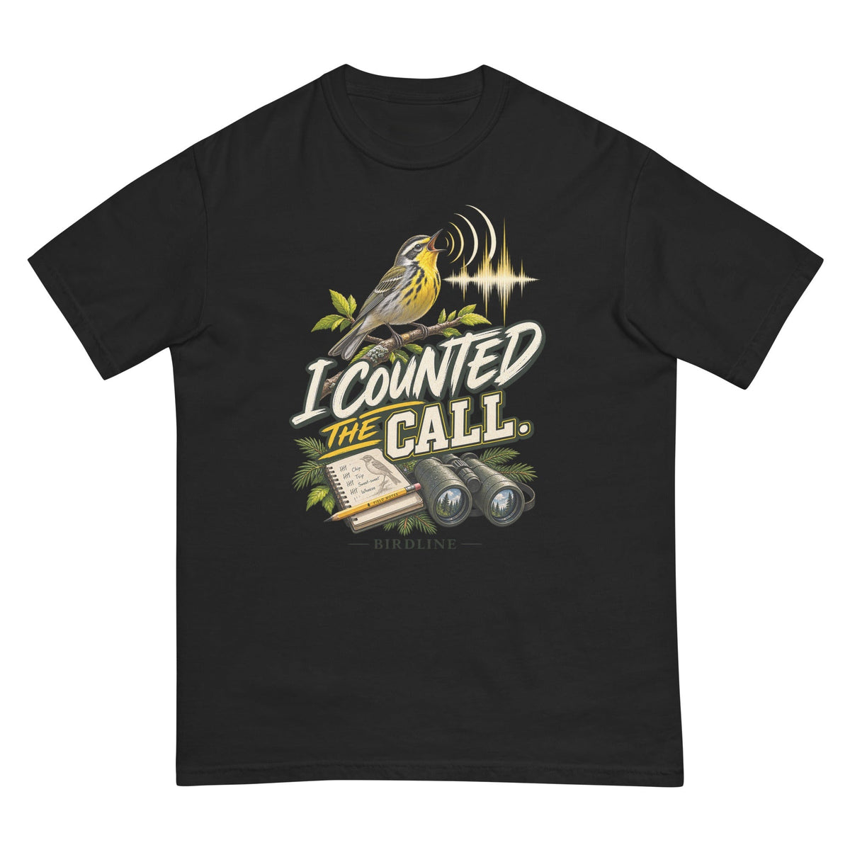 I Counted the Call Songbird T-Shirt premium-quality garment detail
