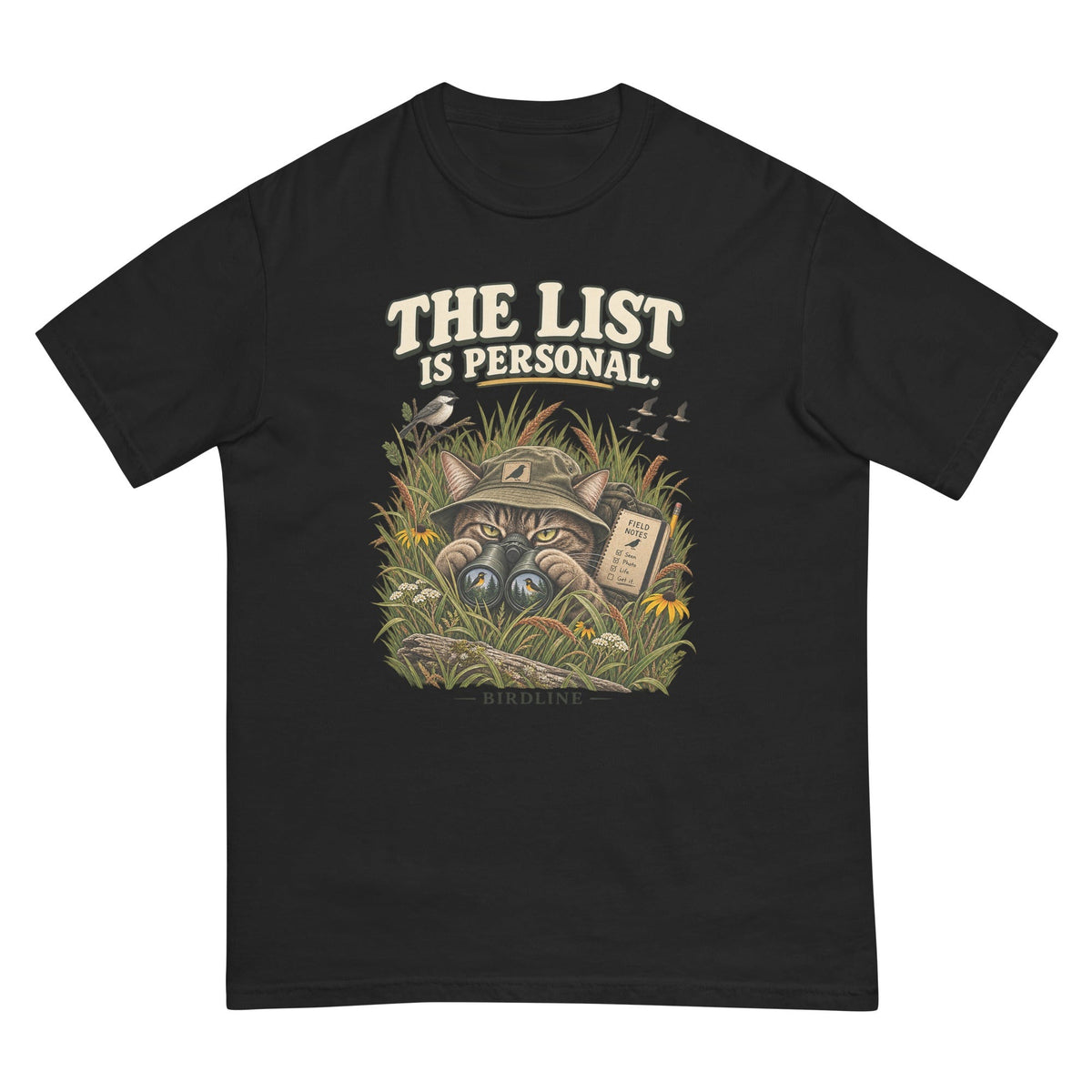 The List Is Personal Cat T-Shirt premium-quality garment detail