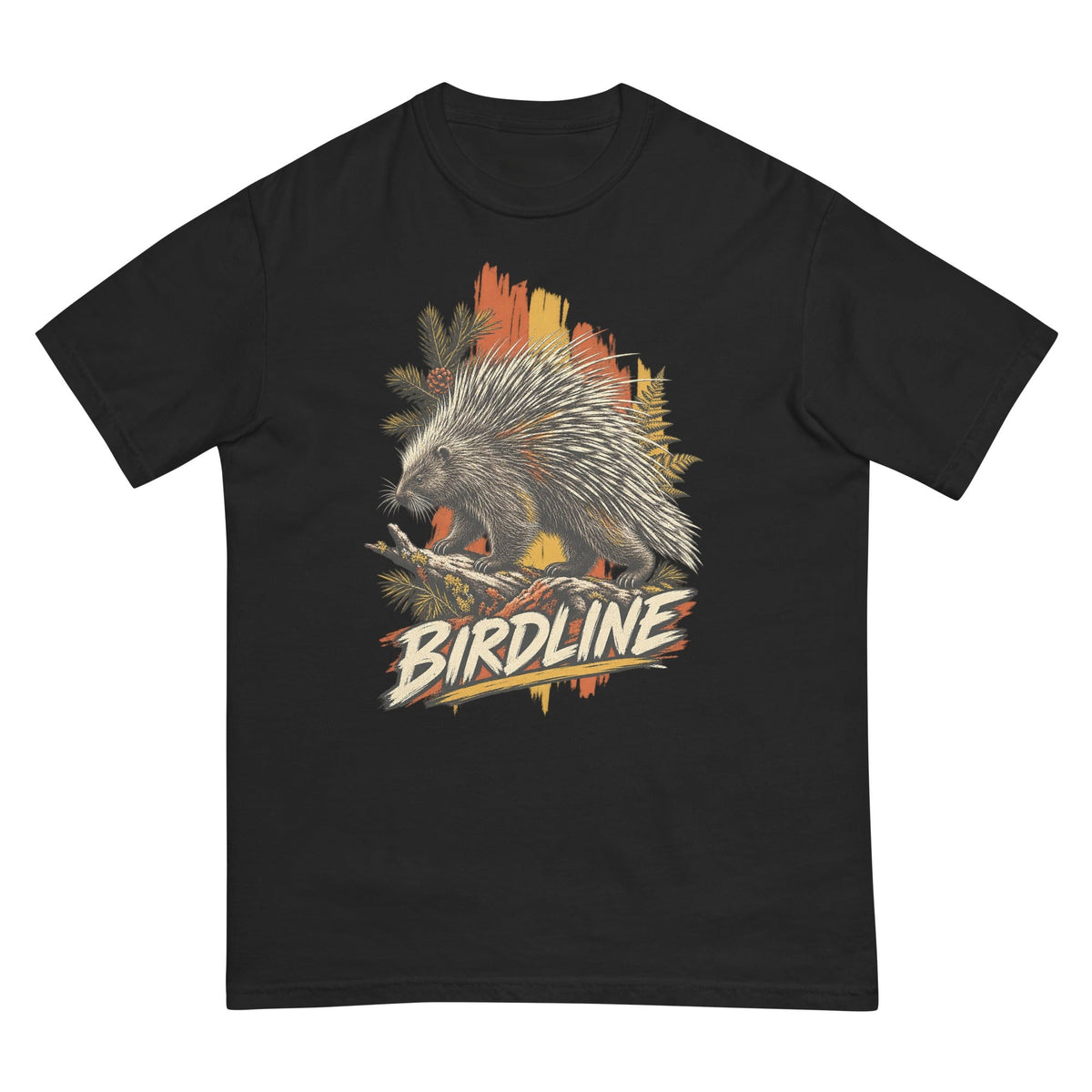 Birdline Porcupine Paint T-Shirt premium-quality garment detail