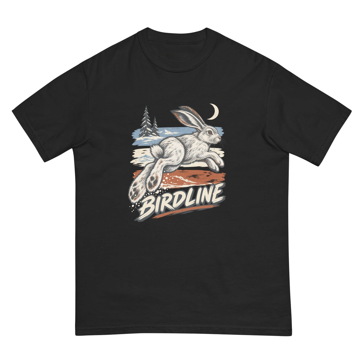 Birdline Hare Moon T-Shirt premium-quality garment detail