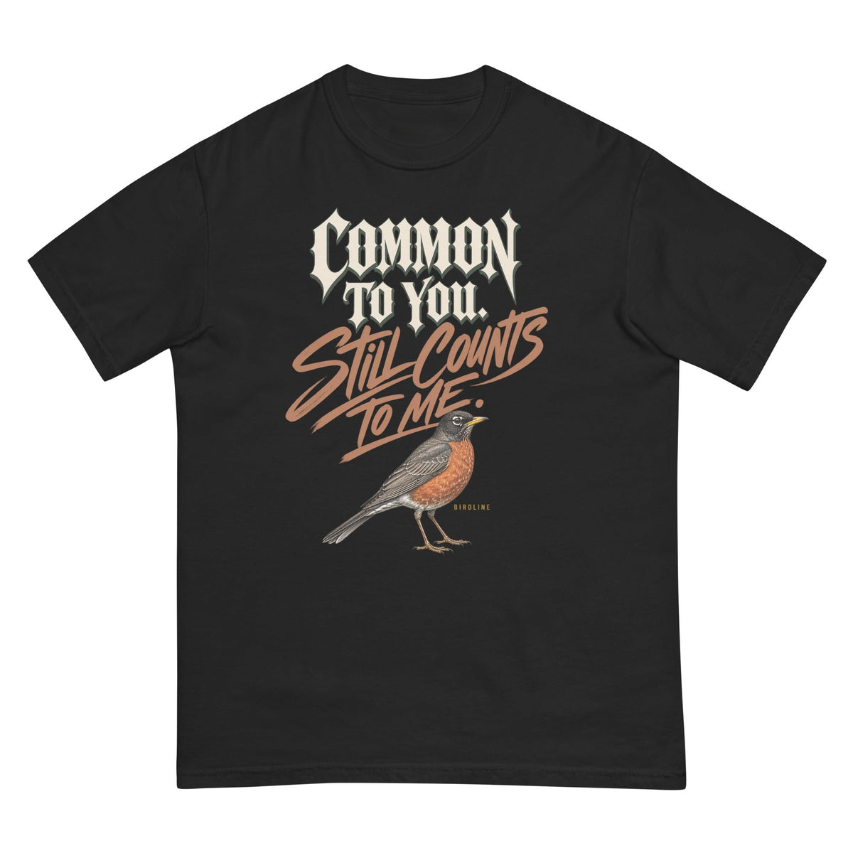 Common to You Still Counts to Me Robin T-Shirt premium-quality garment detail