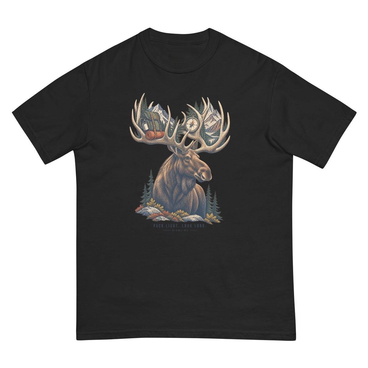 Pack Light Look Long Moose T-Shirt premium-quality garment detail
