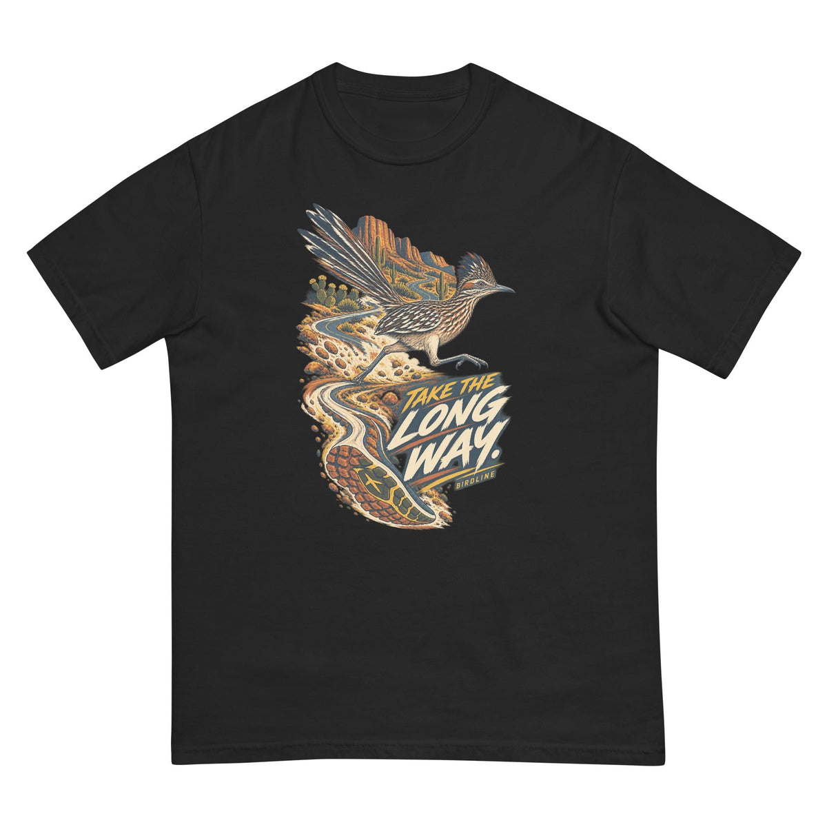 Take the Long Way Roadrunner T-Shirt premium-quality garment detail