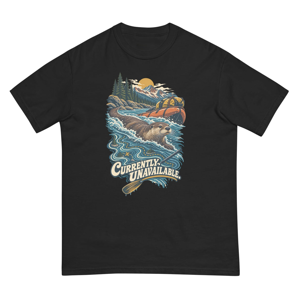 Currently Unavailable Otter Kayak T-Shirt premium-quality garment detail