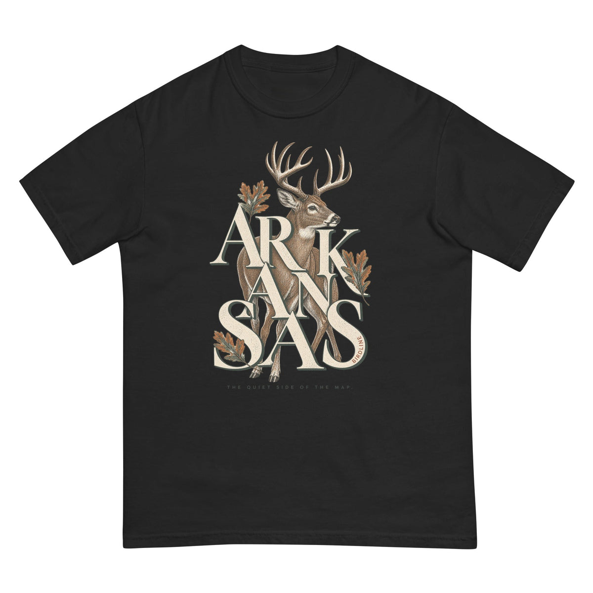 Arkansas the Quiet Side Deer T-Shirt premium-quality garment detail