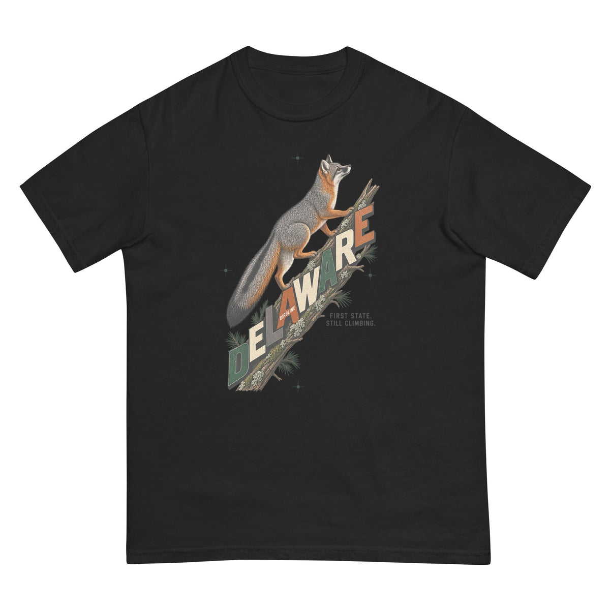Delaware First State Still Climbing Fox T-Shirt premium-quality garment detail