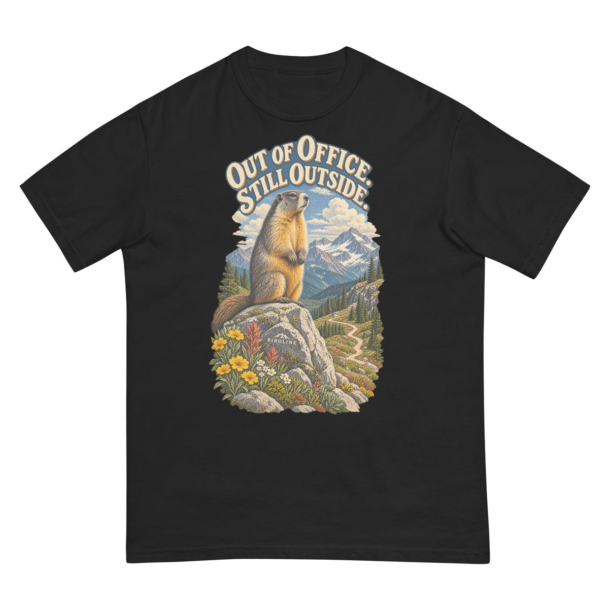 Out of Office Still Outside Marmot T-Shirt premium-quality garment detail