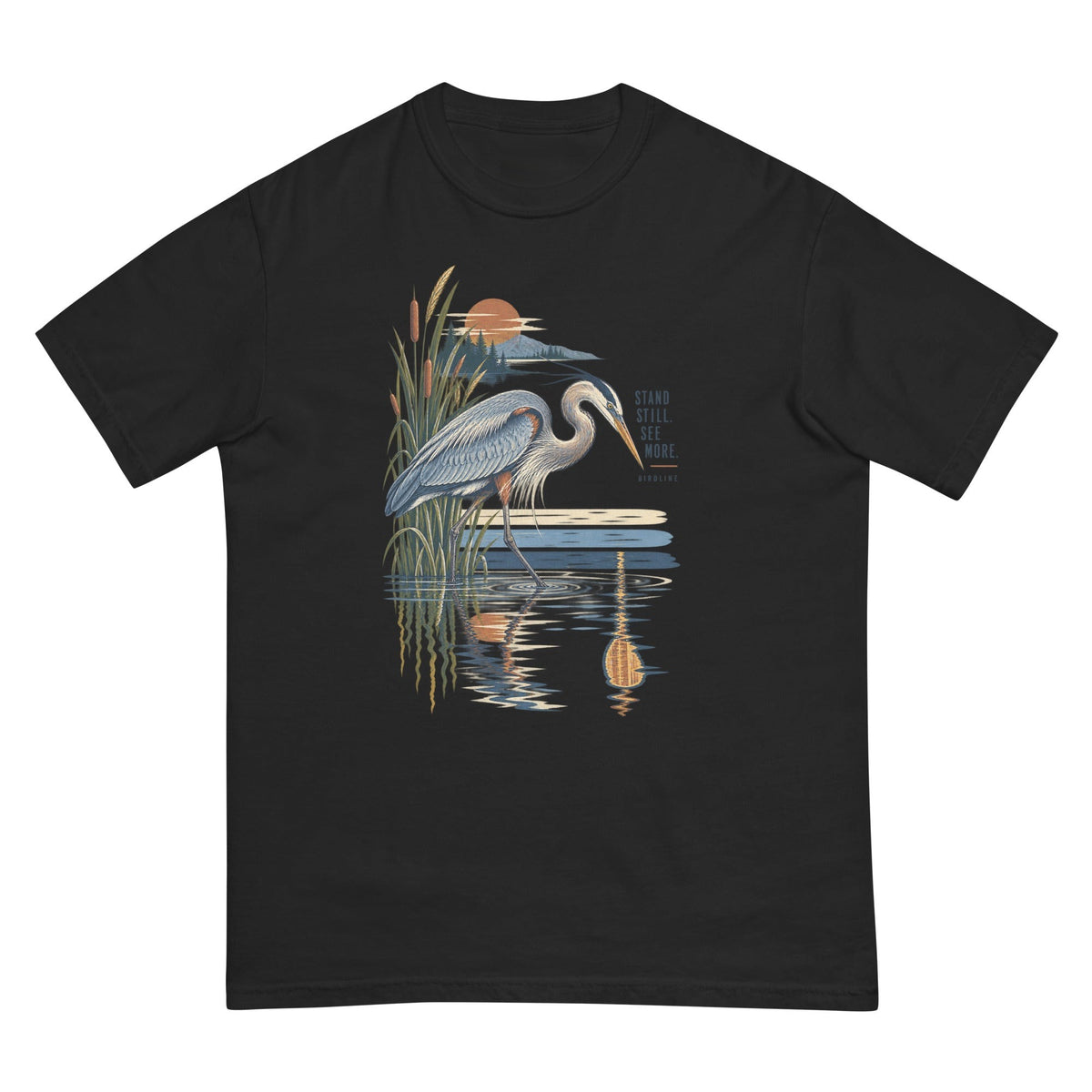 Heron Reflection T-Shirt premium-quality garment detail