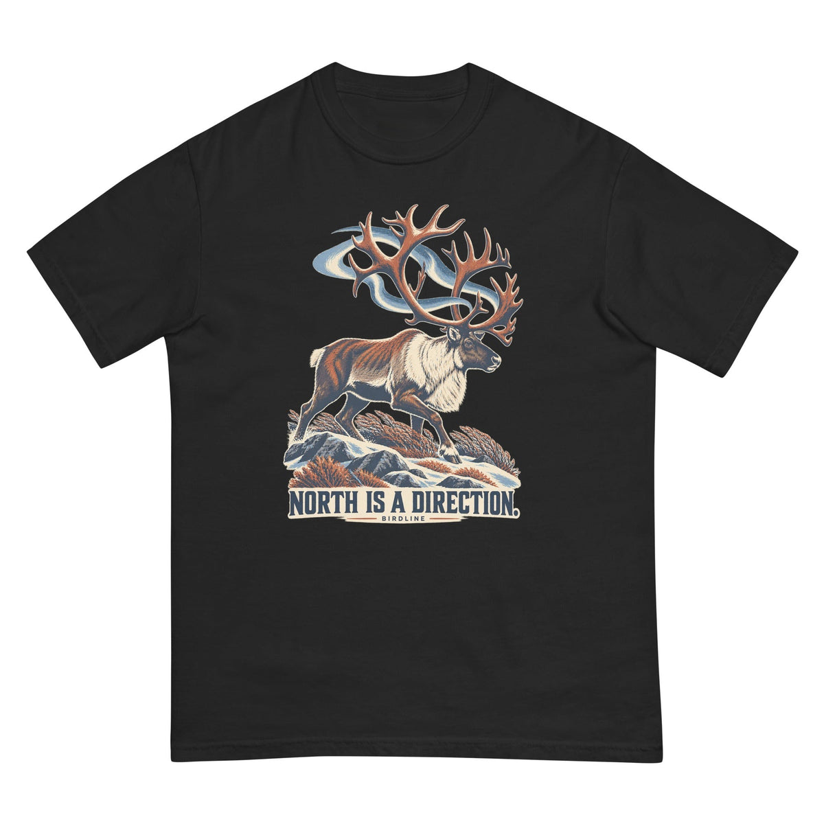 North Is a Direction Caribou T-Shirt premium-quality garment detail
