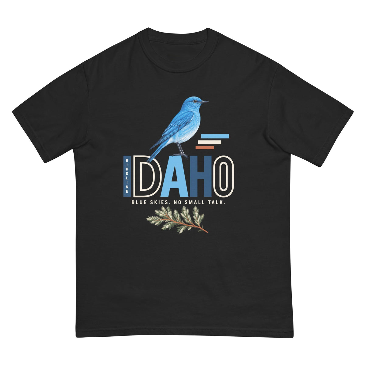 Idaho Blue Skies No Small Talk T-Shirt premium-quality garment detail