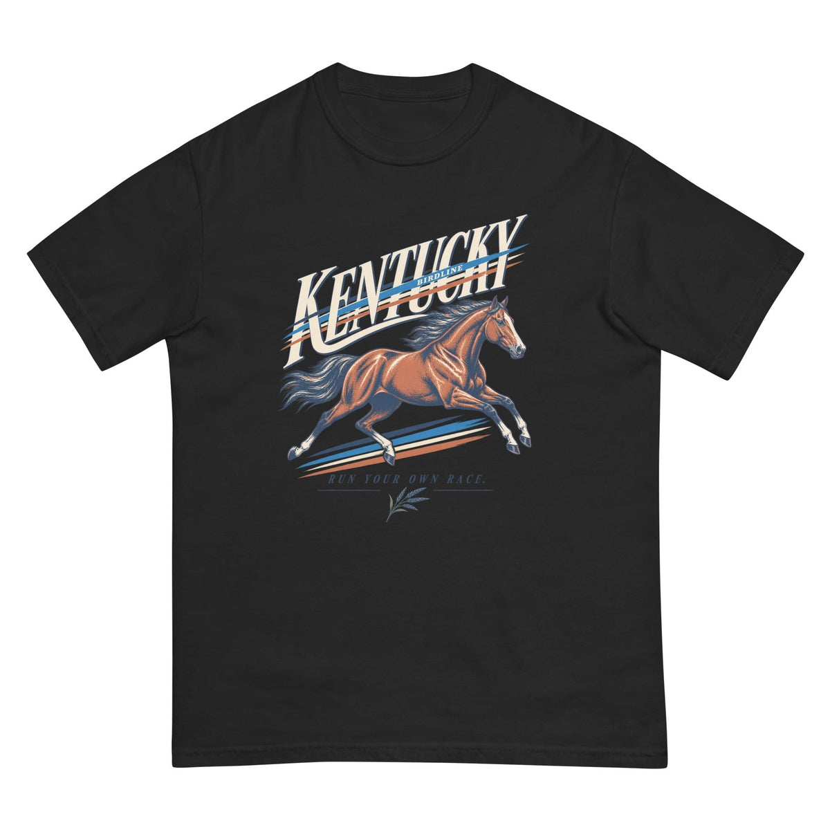 Kentucky Run Your Own Race Horse T-Shirt premium-quality garment detail