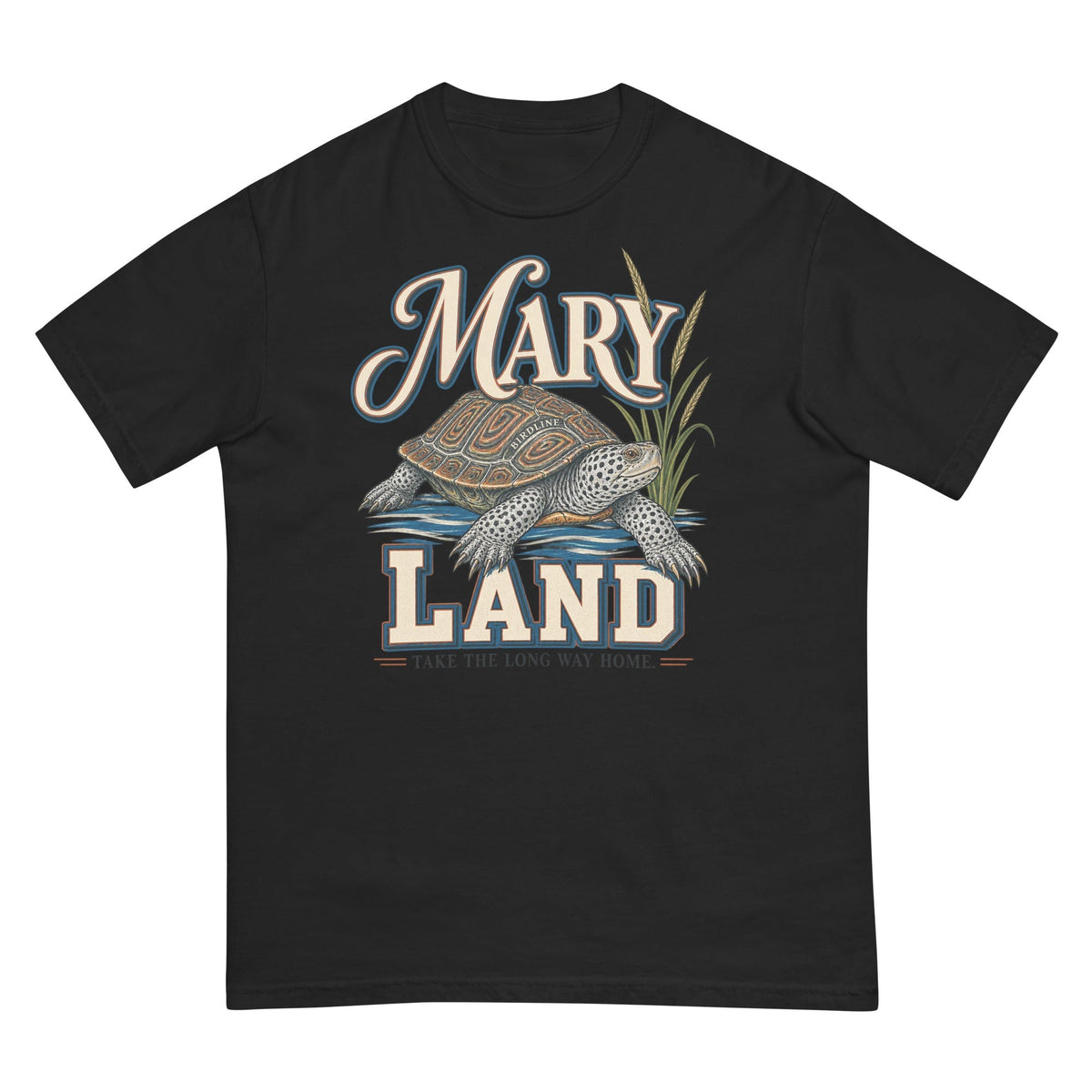 Maryland Take the Long Way Home Turtle Variant T-Shirt premium-quality garment detail