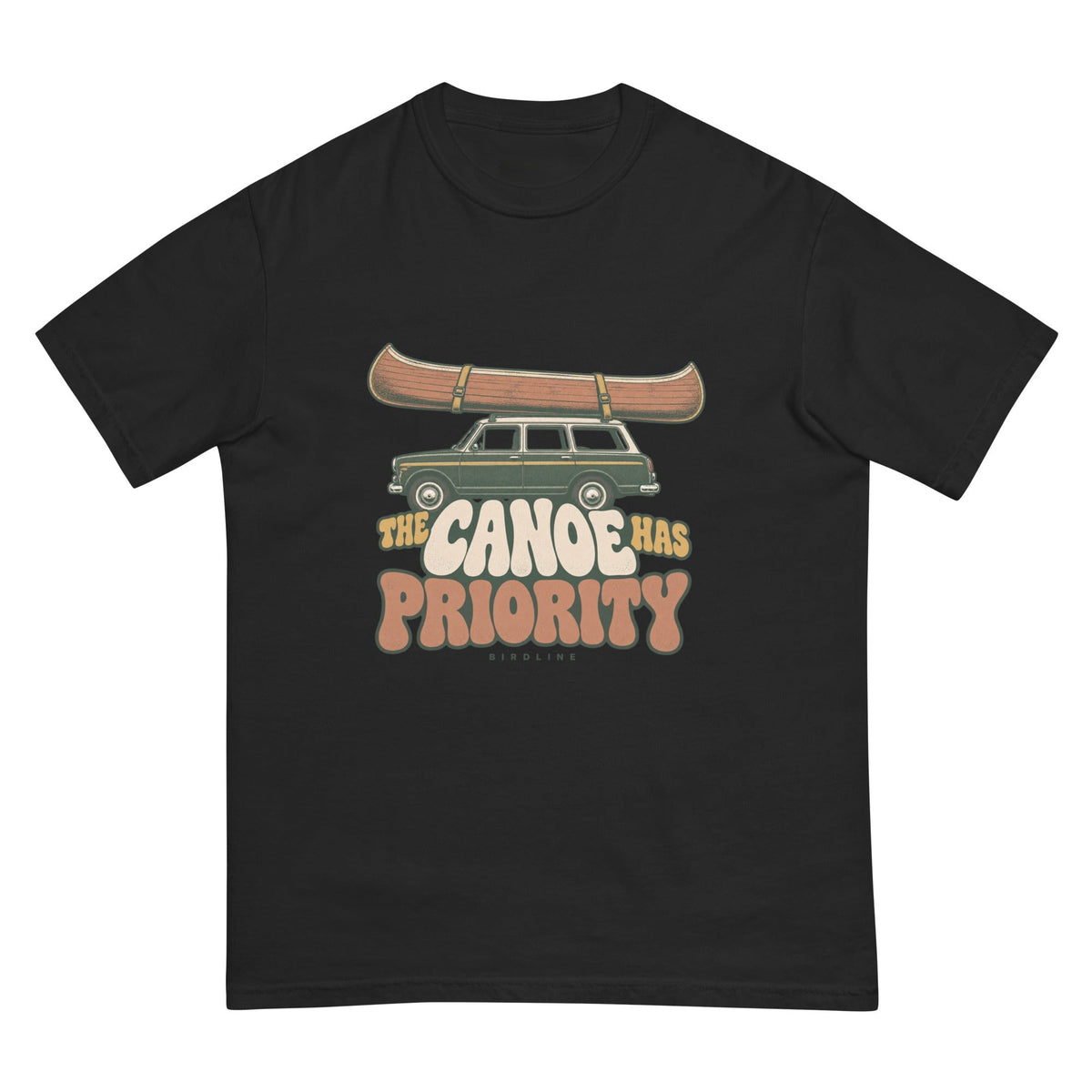 The Canoe Has Priority T-Shirt premium-quality garment detail