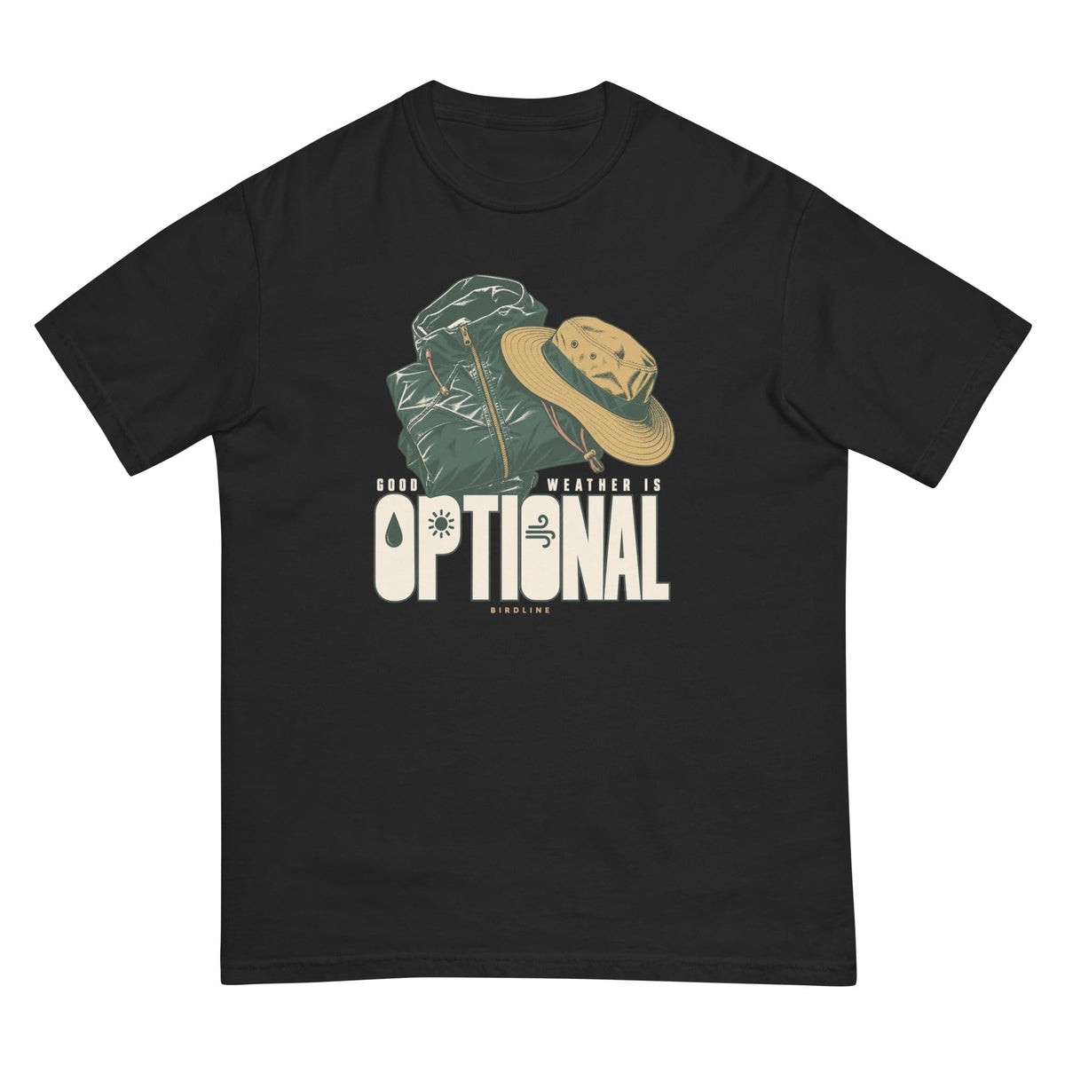 Good Weather Is Optional T-Shirt premium-quality garment detail