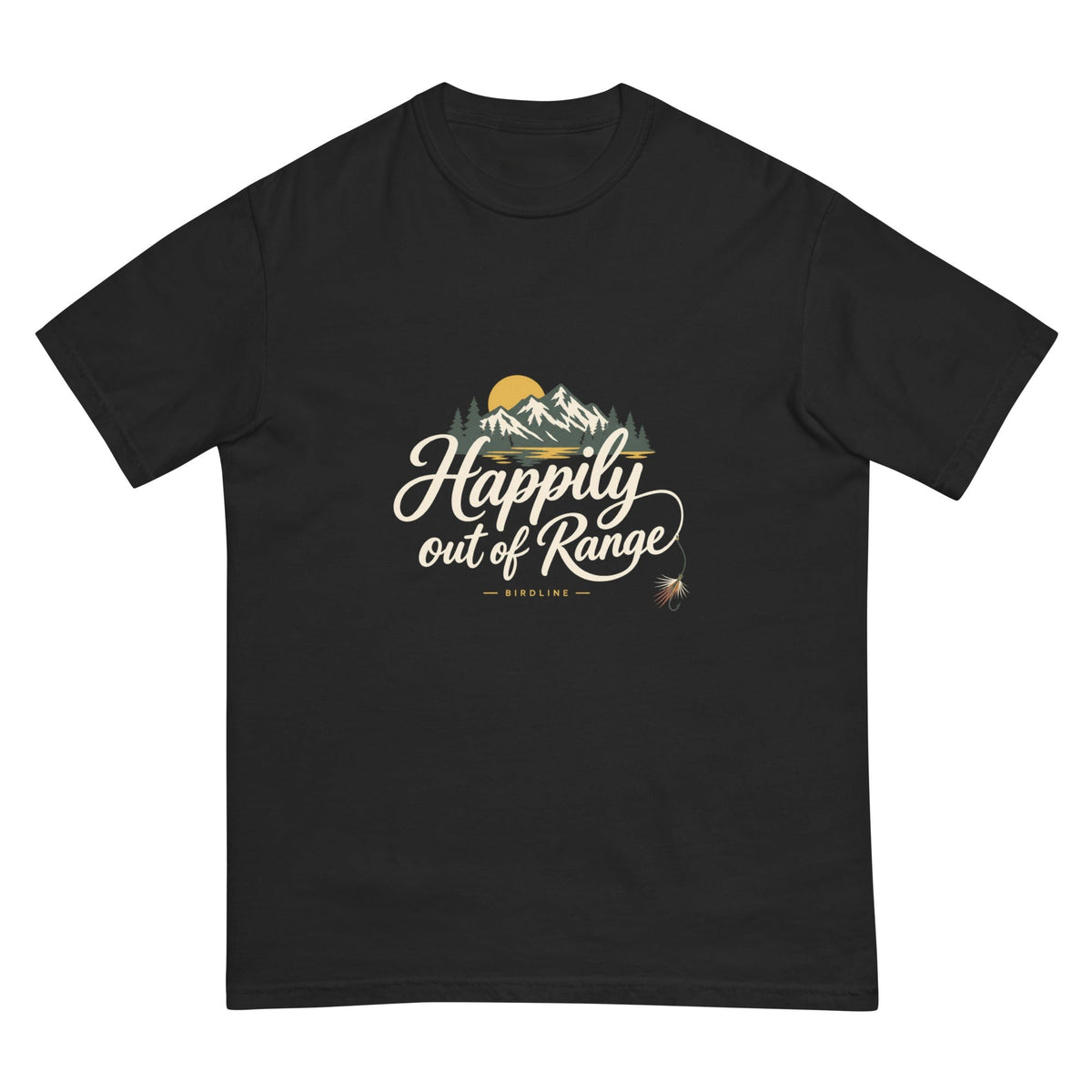 Happily out of Range T-Shirt premium-quality garment detail